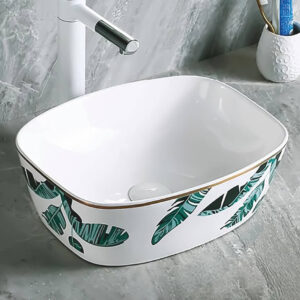 Мивка тип купа 40cm бяла с флорални мотиви 3137B-3 Espe