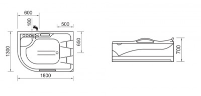 Хидромасажна вана Wellis Dublo Hydro, 180x130x62 см - Image 4