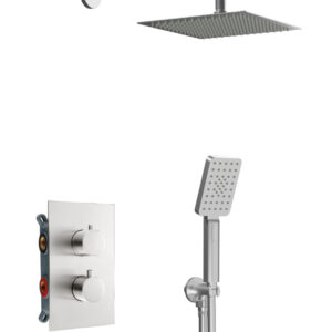 Вградена душ система с термостат Alpha Therm Satin Nickel - Aquagrif 19ALTEC22911