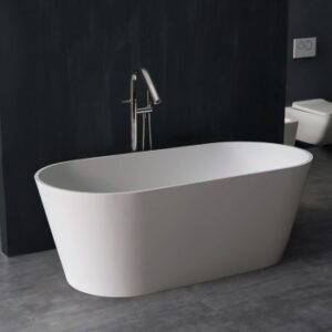 Свободностояща вана 165х75x58 см, бял мат, StoneArt Design, от композитен материал (изкуствен камък)