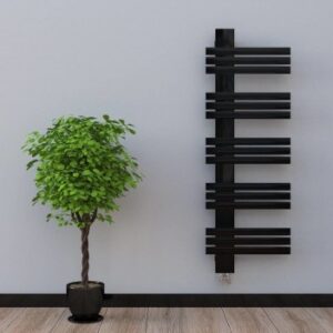 Дизайнерска лира за баня алуминиева GUARDIAN L 450 * 1300 черен мат